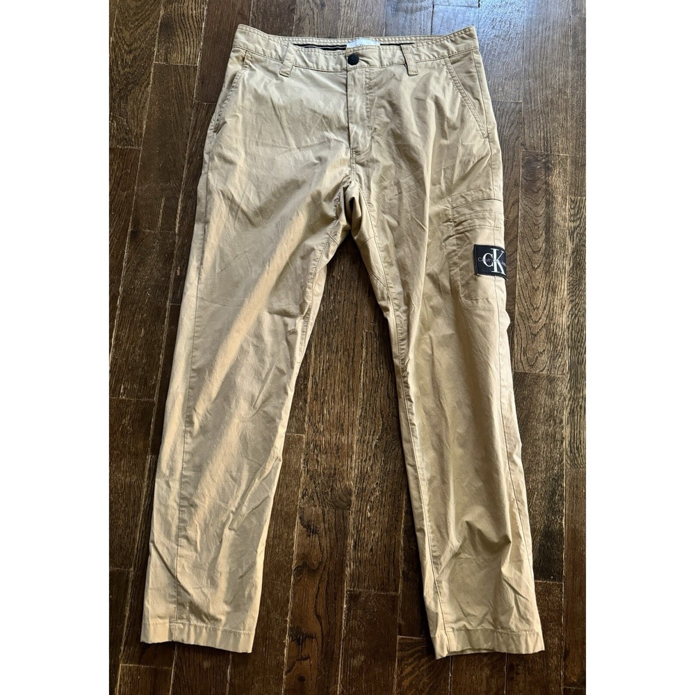 Calvin Klein Ripstop Taper Chino Hose Pants Men's‎ Size Large Tan
